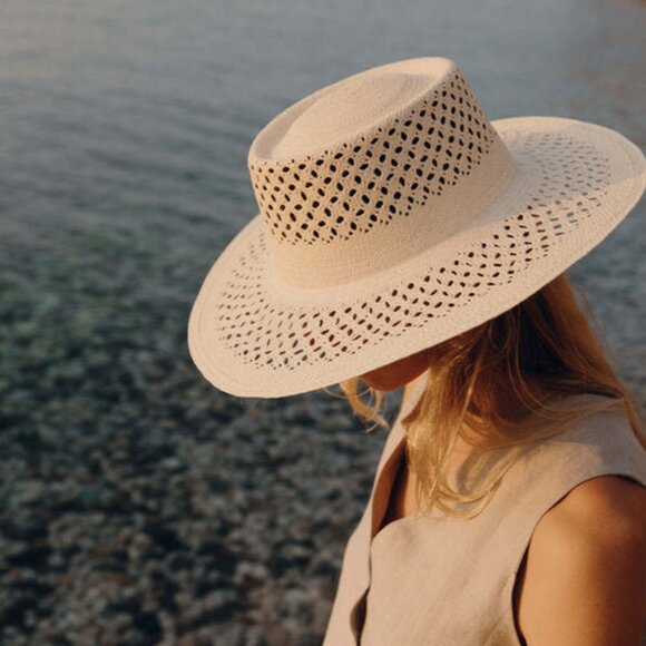 VAN PALMA Opale Junior Straw Hat Natural color Size: M EUC - Picture 2 of 16